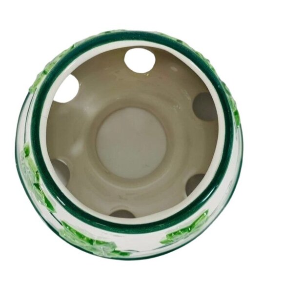 Ivy Vine Candle Shade Yankee Topper Ceramic Scalloped VTG 90s Jar Farmcore Jar S - Picture 3 of 10